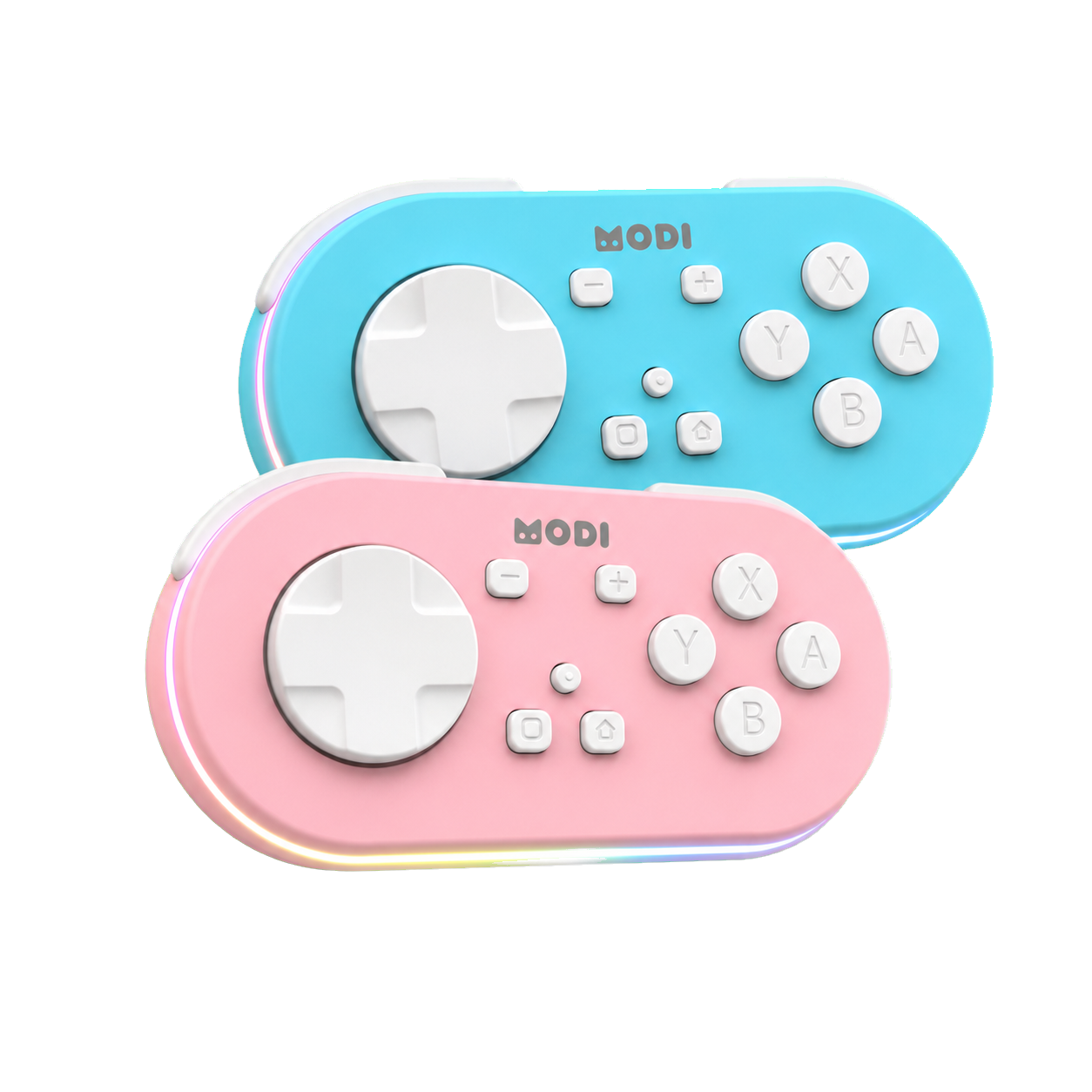Blue and pink MODI remotes